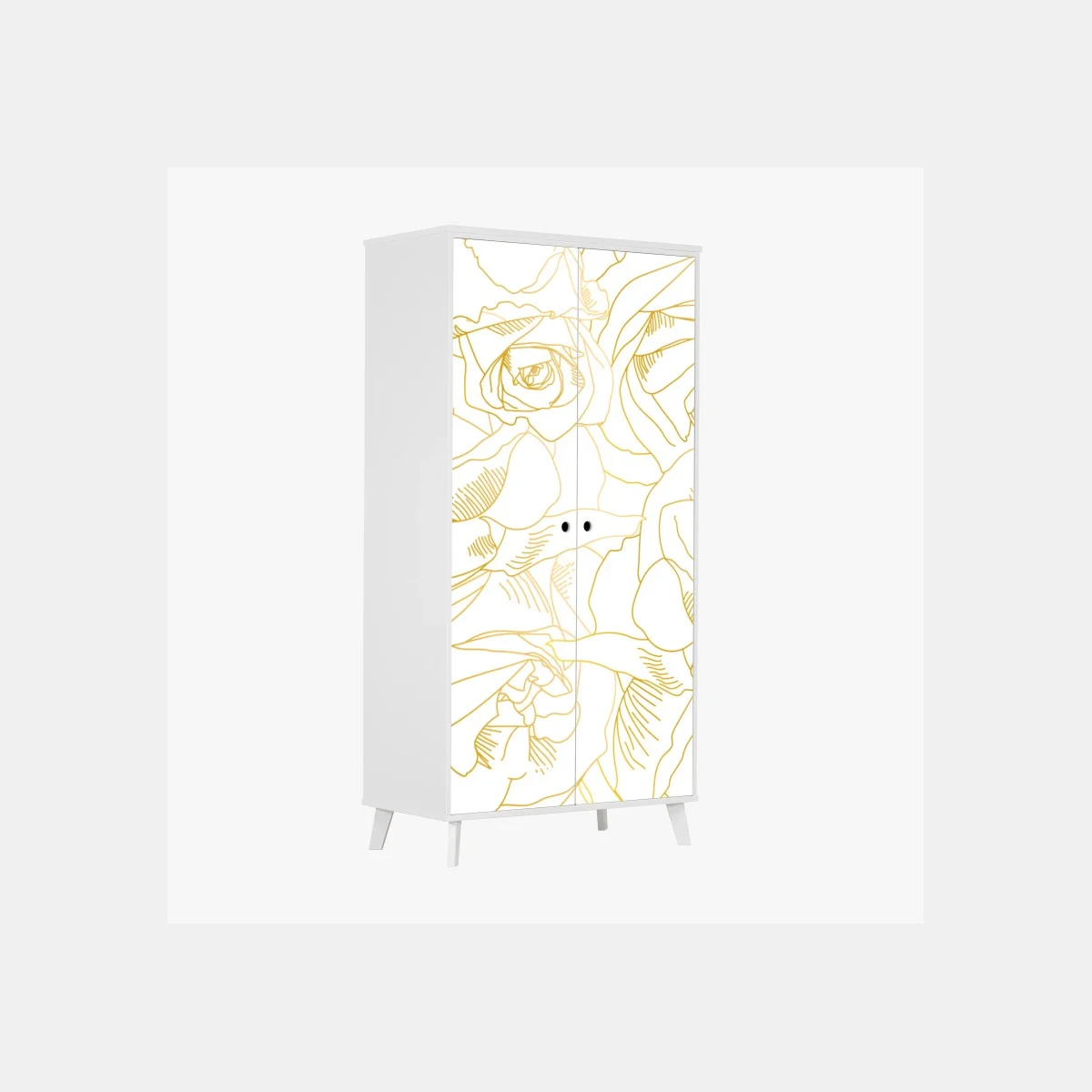 Adesivo per armadio bouquet di rose dorate • Wallissimo® Adesivo per armadio bouquet di rose dorate • Wallissimo®