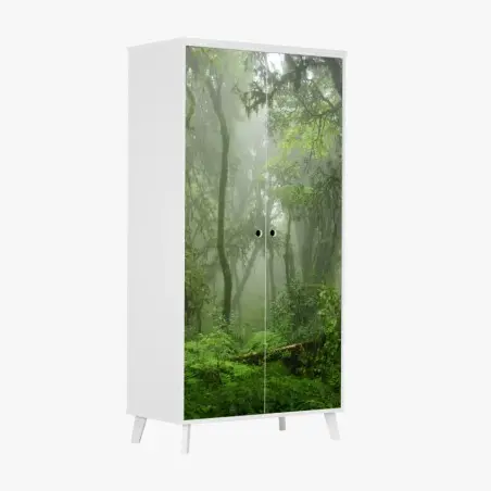 Adesivo per armadio foresta pluviale nebbiosa • Wallissimo®
