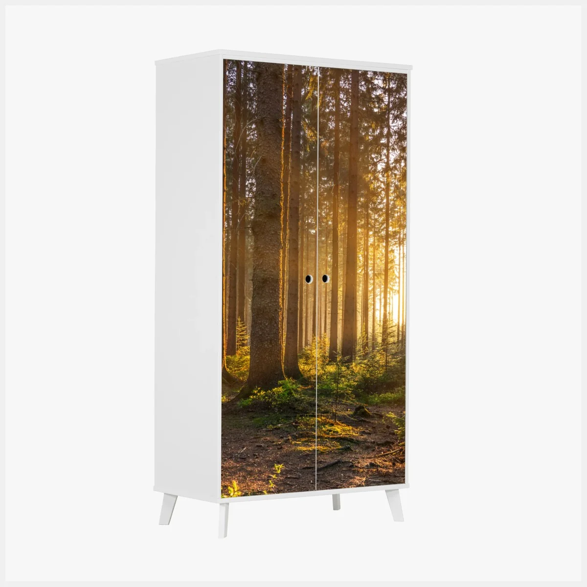 Adesivo per armadio rifugio di luce nella foresta • Wallissimo® Adesivo per armadio rifugio di luce nella foresta • Wallissimo®