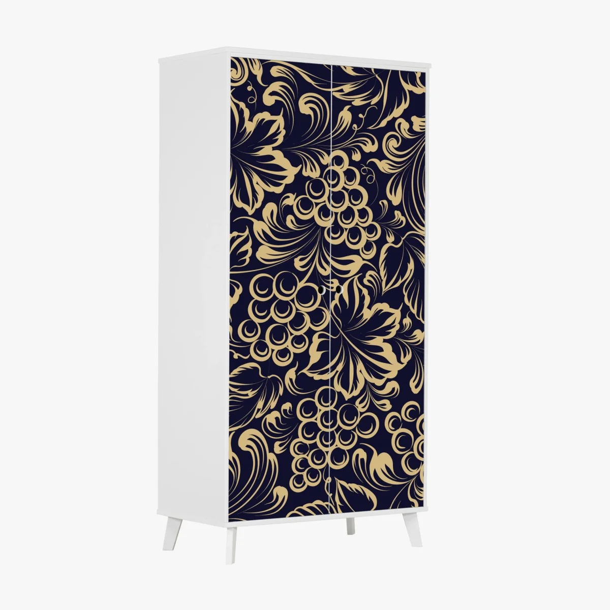 Adesivo per armadio elegante motivo barocco con grappoli d'uva • Wallissimo® Adesivo per armadio elegante motivo barocco con grappoli d'uva • Wallissimo®