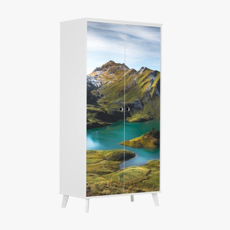 Adesivo per armadio panorama alpino sul Lago Schrecksee • Wallissimo®