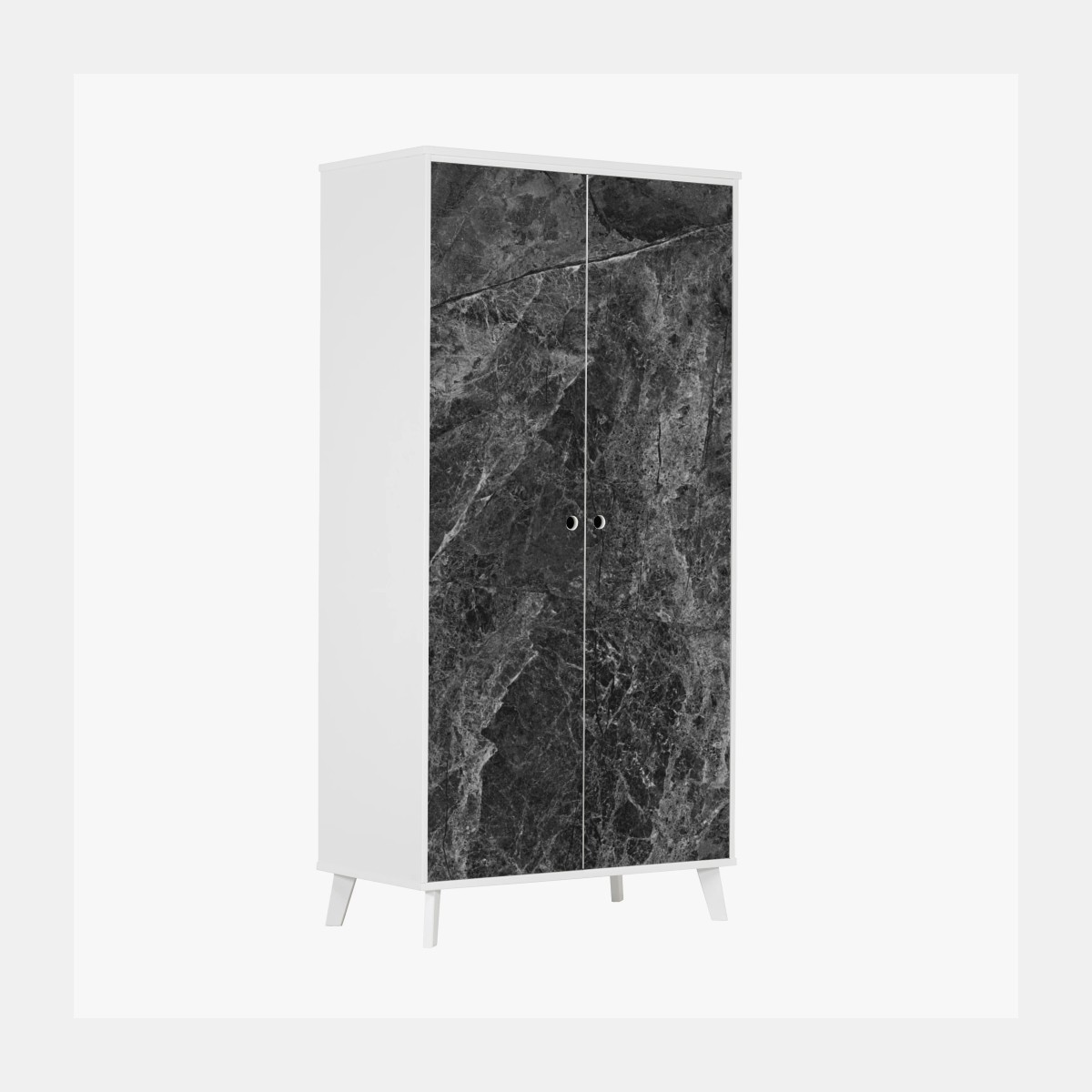 Adesivo per armadio marmo nero venato elegante • Wallissimo®