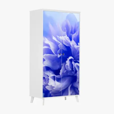 Adesivo per armadio esplosione di petali blu • Wallissimo®