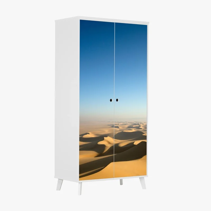 Adesivo per armadio dune dorate sotto un cielo infinito
