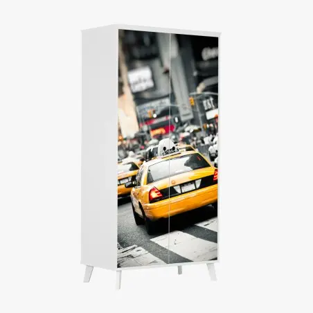 Adesivo per armadio corsa nella giungla urbana di New York • Wallissimo®