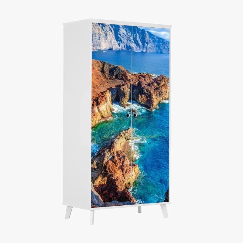 Adesivo per armadio scogliera vulcanica a Punto Teno, Tenerife