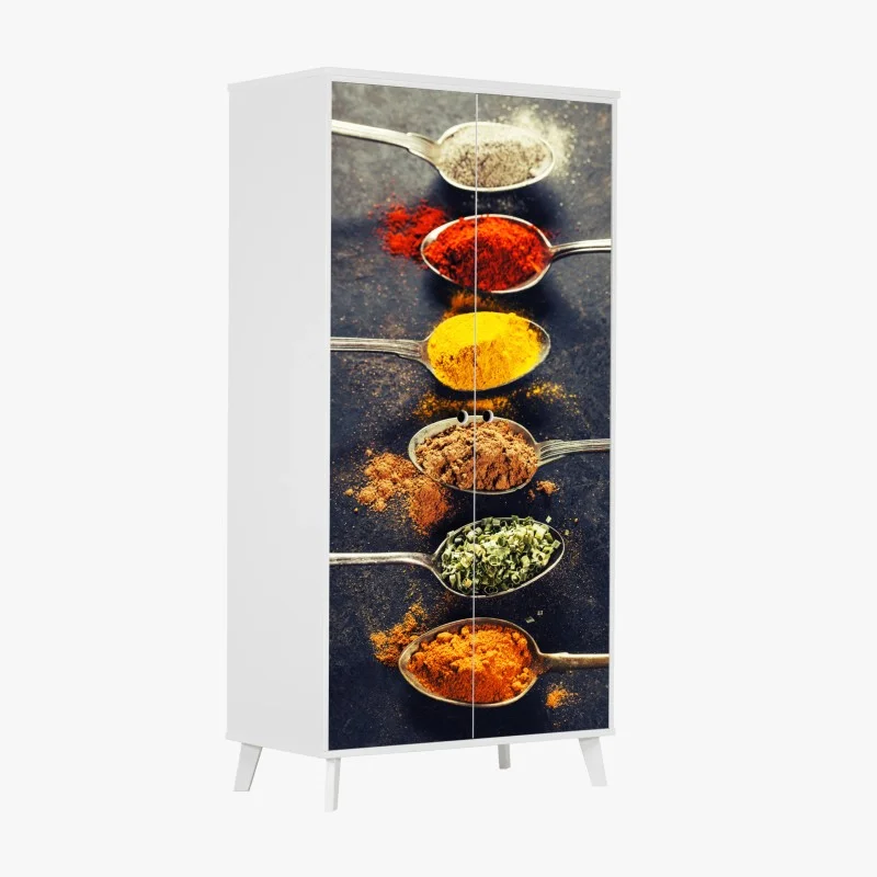 Adesivo per armadio esplosione di spezie in cucchiai