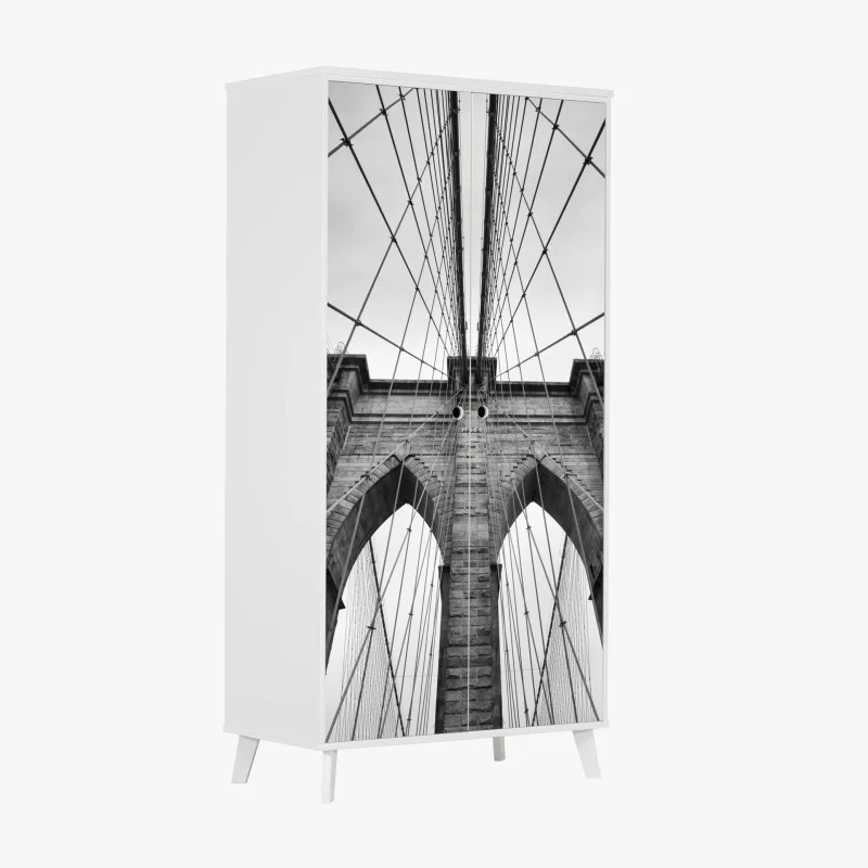 Adesivo per armadio architettura sospesa: ponte iconico di Brooklyn