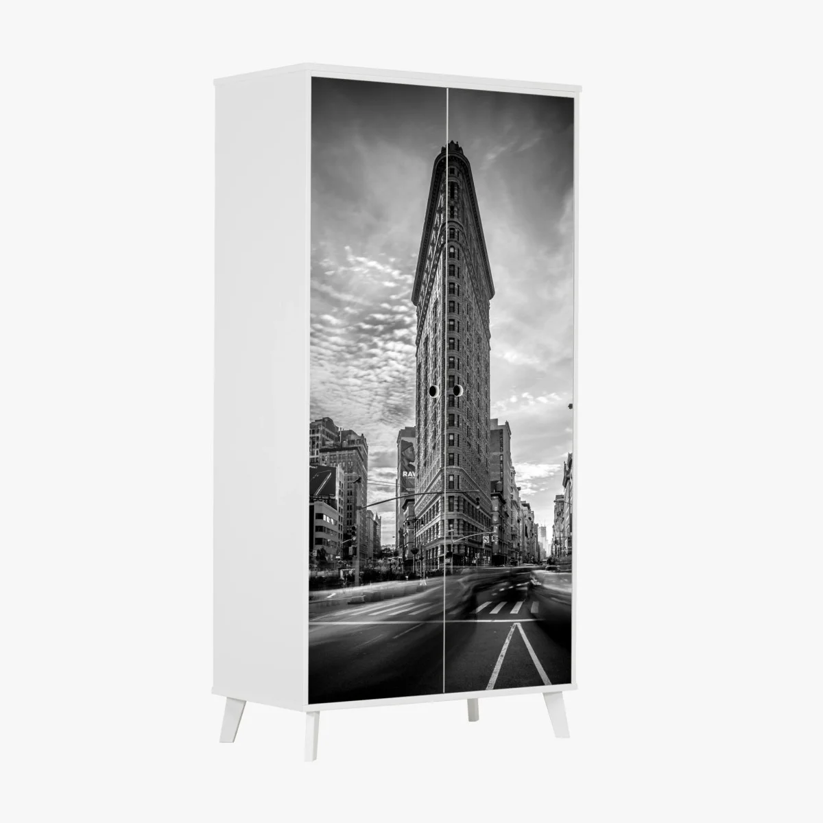 Adesivo per armadio prospettiva verticale del Flatiron a New York • Wallissimo® Adesivo per armadio prospettiva verticale del Flatiron a New York • Wallissimo®