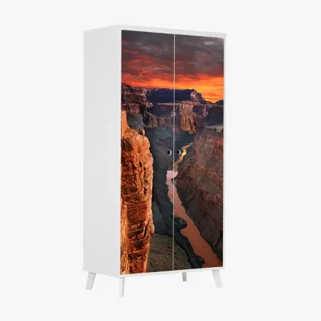 Adesivo per armadio panorama mozzafiato del Grand Canyon al tramonto • Wallissimo®