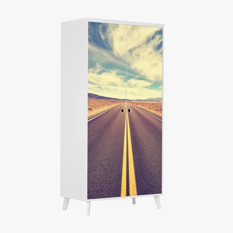 Adesivo per armadio strada infinita nel deserto della Valle della Morte, California