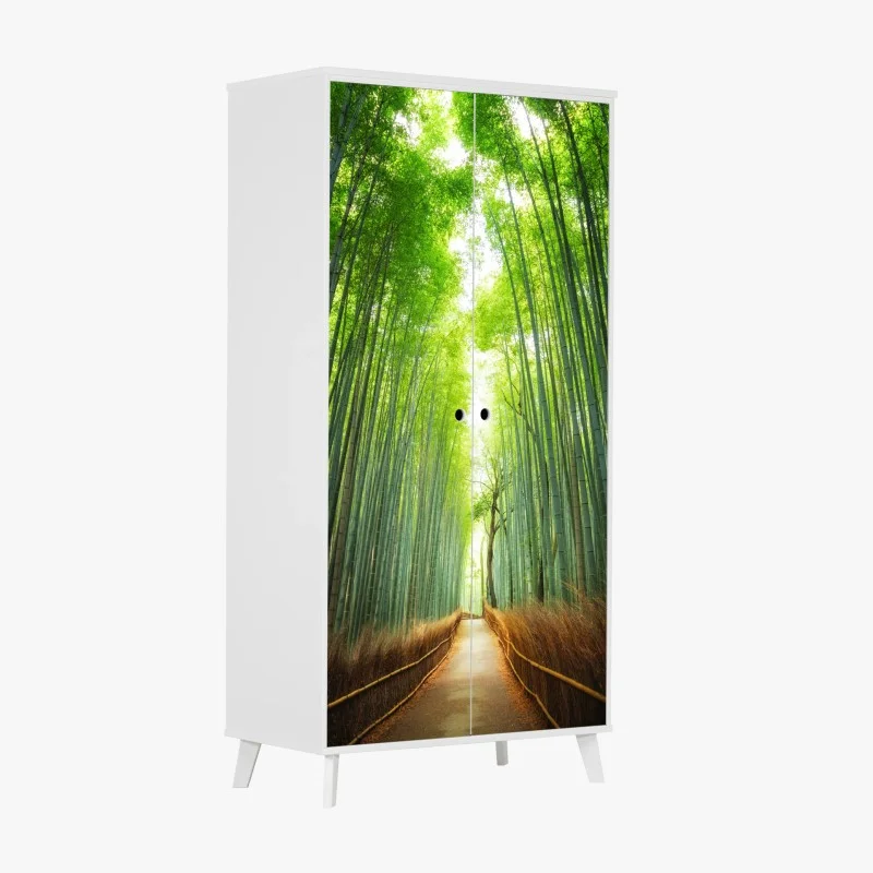 Adesivo per armadio sentiero nella foresta di bambù di Arashiyama
