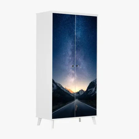 Adesivo per armadio strada verso la Via Lattea • Wallissimo®