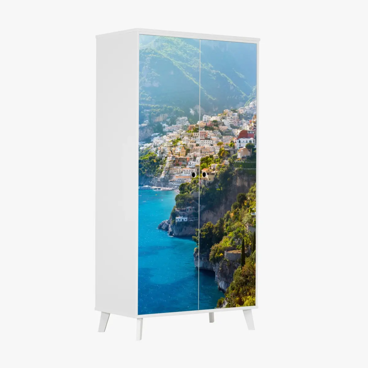 Adesivo per armadio panorama di Positano sulla Costiera Amalfitana • Wallissimo®