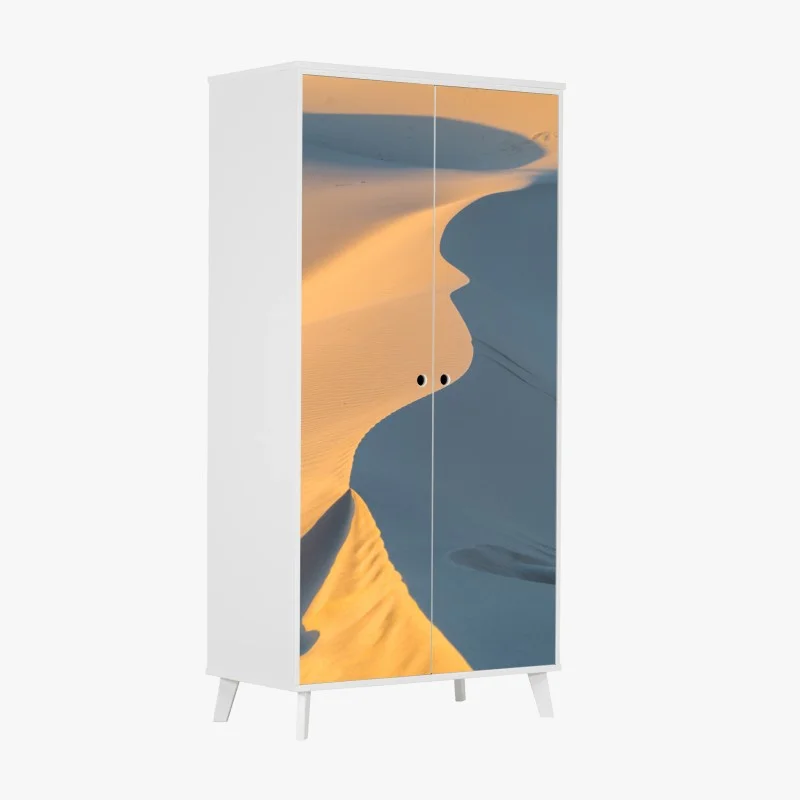 Adesivo per armadio curve dorate del deserto