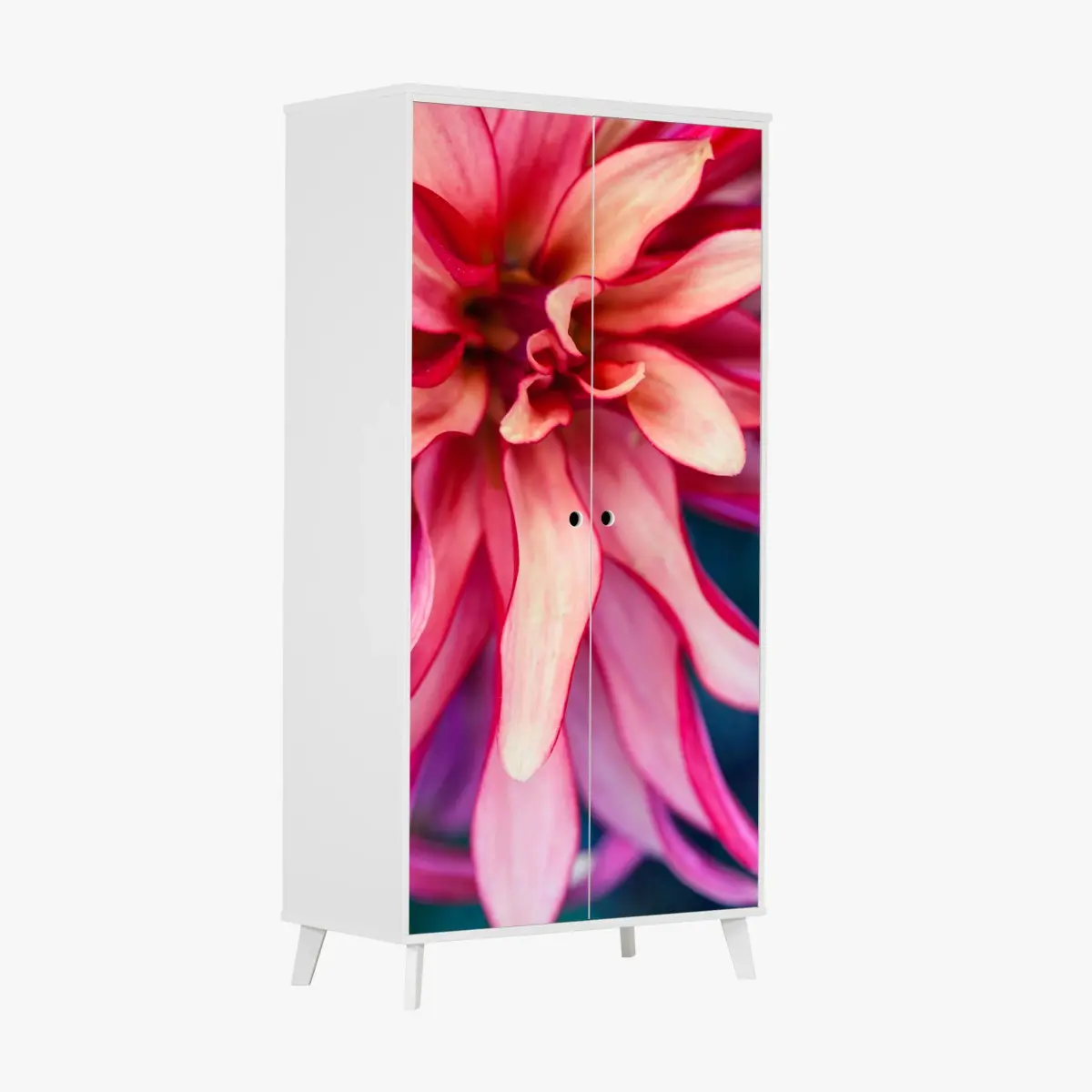 Adesivo per armadio petali in rosa: dettaglio floreale astratto • Wallissimo®