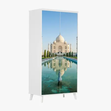 Adesivo per armadio riflessi del Taj Mahal all'alba • Wallissimo®