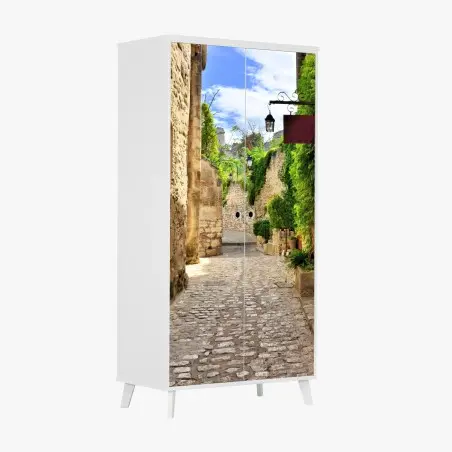 Adesivo per armadio vicolo antico di Les Baux • Wallissimo®