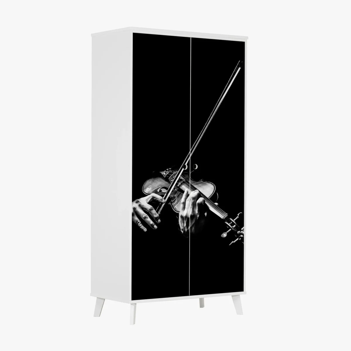 Adesivo per armadio mani al violino in controluce • Wallissimo® Adesivo per armadio mani al violino in controluce • Wallissimo®