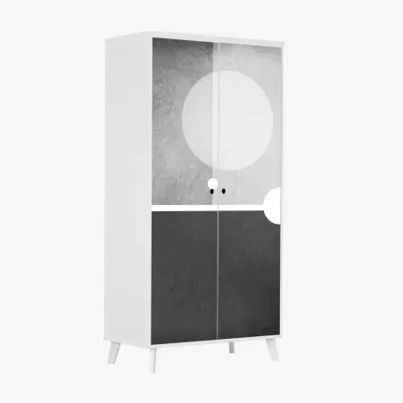 Adesivo per armadio composizione geometrica in bianco e nero • Wallissimo®