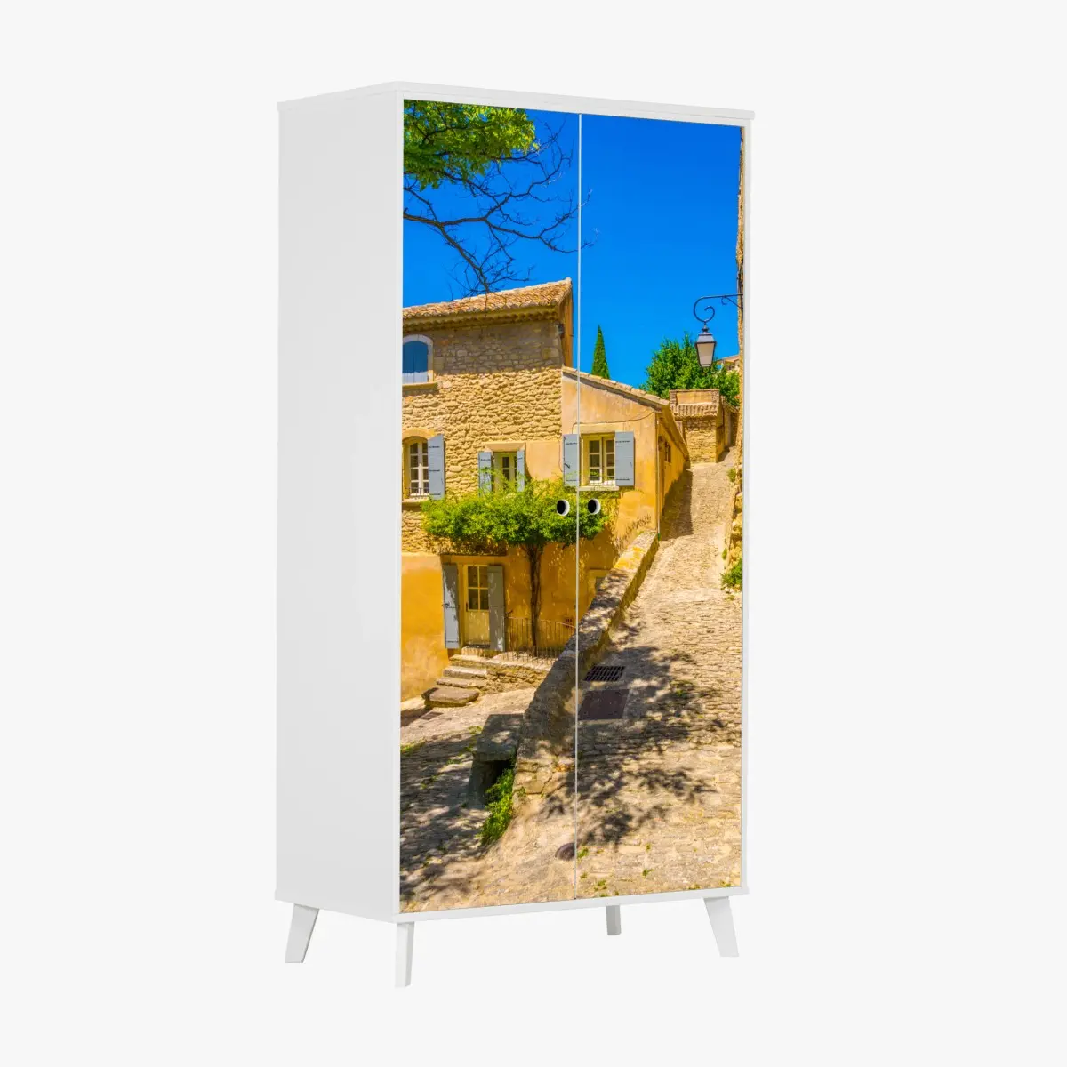 Adesivo per armadio vicoletto soleggiato in Provenza • Wallissimo® Adesivo per armadio vicoletto soleggiato in Provenza • Wallissimo®