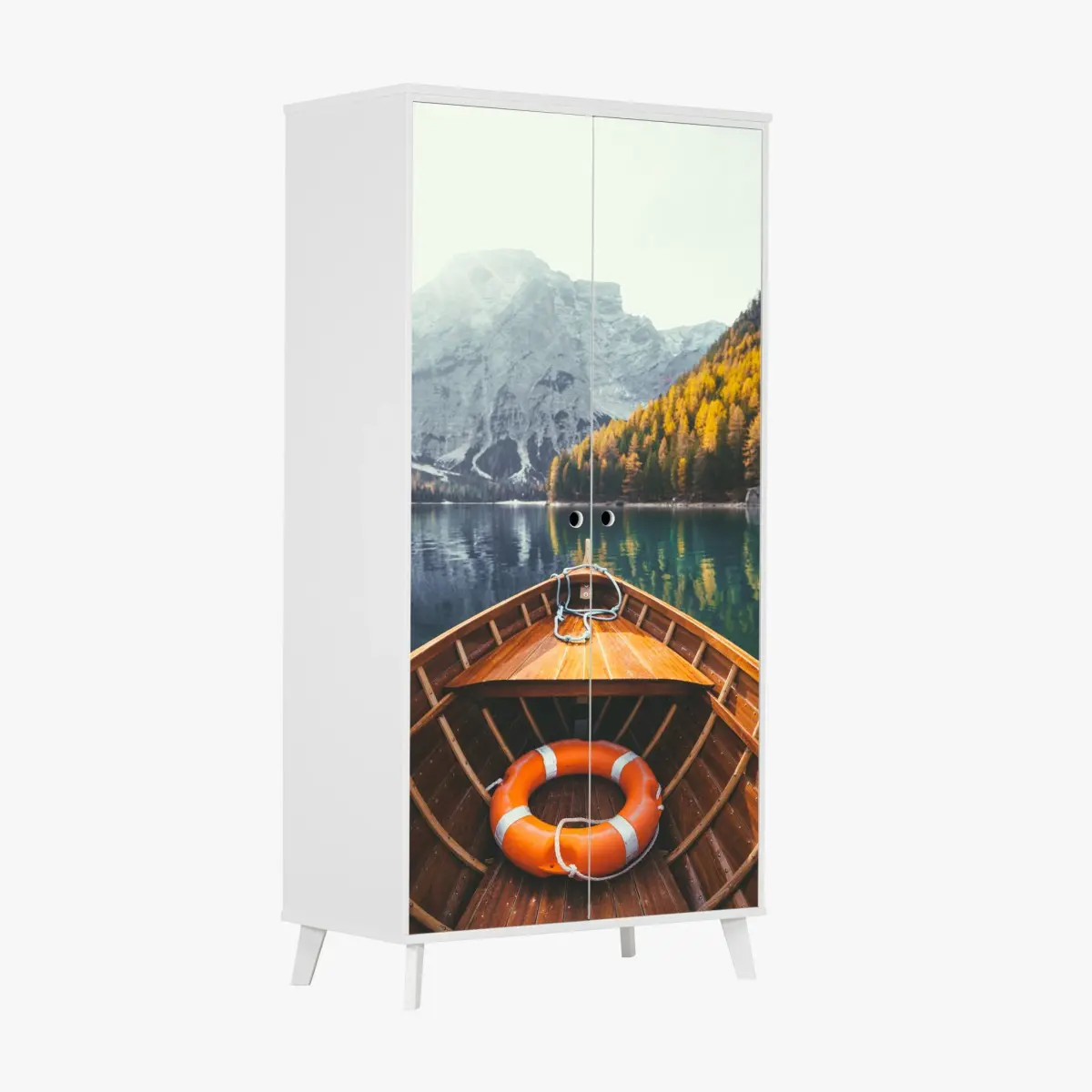 Adesivo per armadio serenità sul Lago di Braies • Wallissimo®