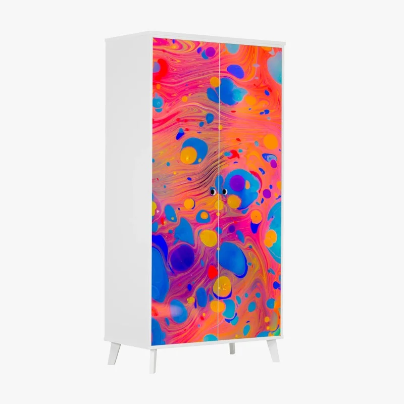 Adesivo per armadio motivo marmorizzato ottomano multicolore