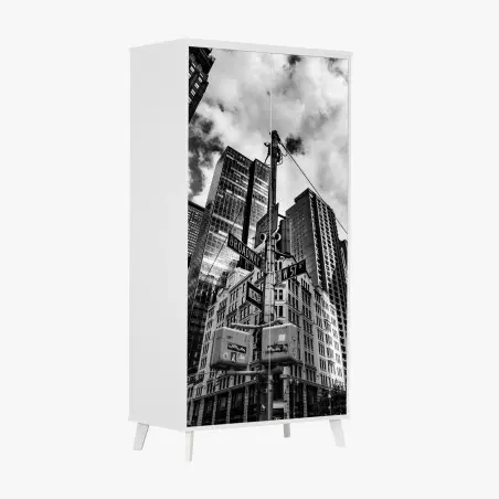 Adesivo per armadio prospettiva urbana su Broadway, New York • Wallissimo®