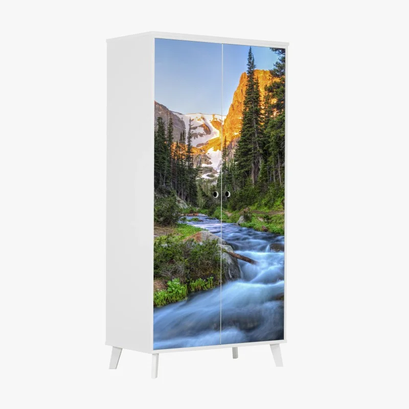 Adesivo per armadio panorama alpino al crepuscolo