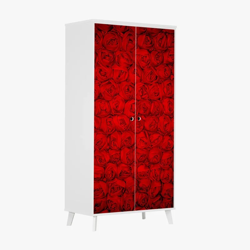 Adesivo per armadio mosaico di rose rosse