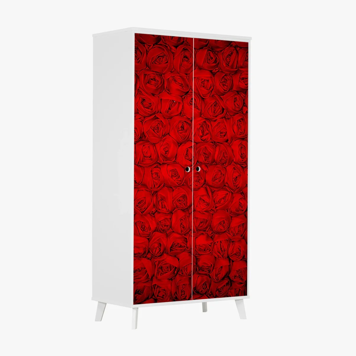 Adesivo per armadio mosaico di rose rosse • Wallissimo® Adesivo per armadio mosaico di rose rosse • Wallissimo®