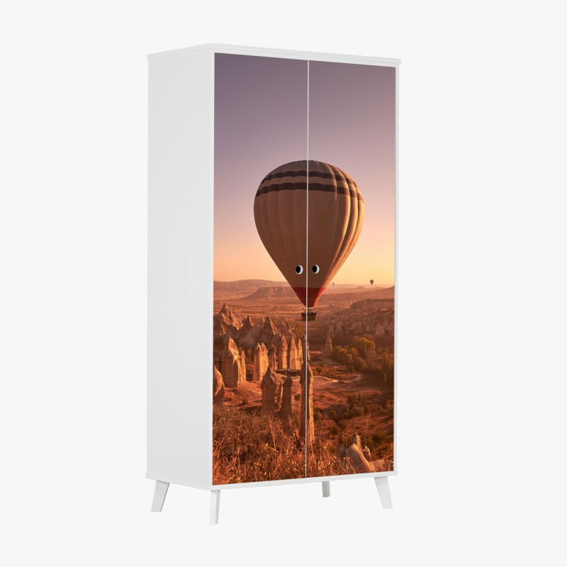 Adesivo per armadio mattina dorata a Cappadocia