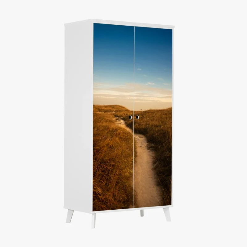 Adesivo per armadio sentiero tra le dune al crepuscolo