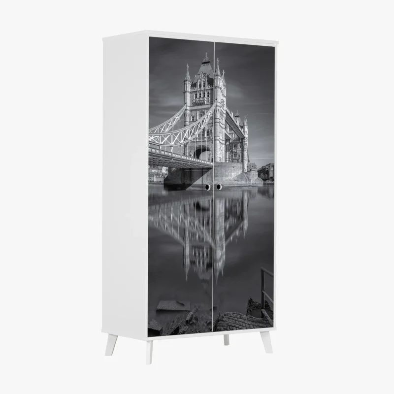 Adesivo per armadio riflessi di Tower Bridge a Londra