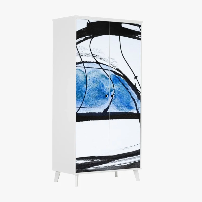 Adesivo per armadio arco blu astratto
