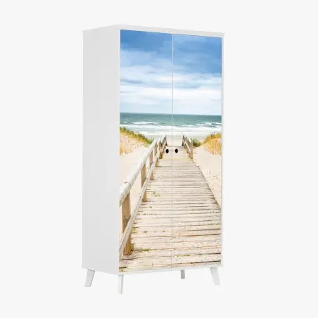 Adesivo per armadio passerella verso il mare di Sylt • Wallissimo®