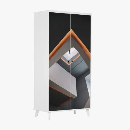 Adesivo per armadio astrazione architettonica in prospettiva • Wallissimo®