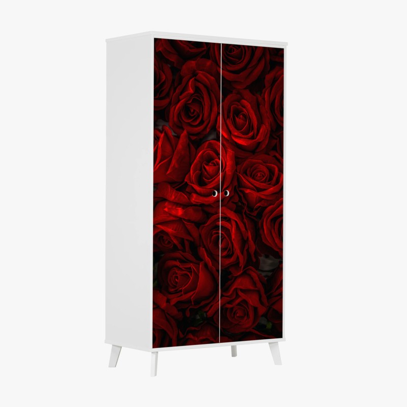 Adesivo per armadio mosaico di rose rosse