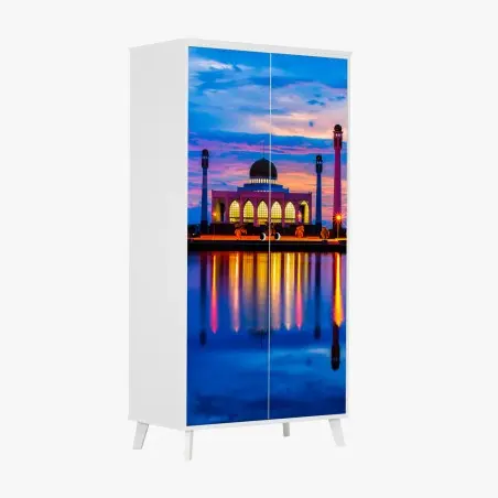 Adesivo per armadio moschea centrale di Songkhla al tramonto • Wallissimo®