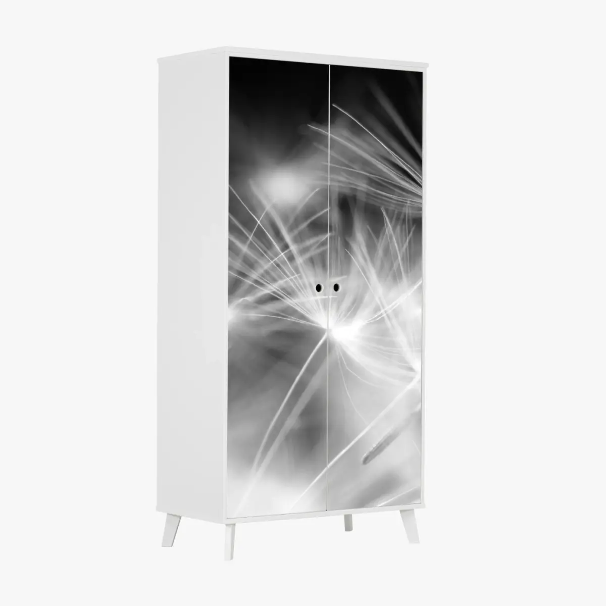 Adesivo per armadio soffione in dettaglio: eleganza minimale • Wallissimo®