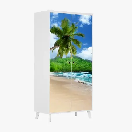 Adesivo per armadio paradiso tropicale a Mahe, Seychelles • Wallissimo®