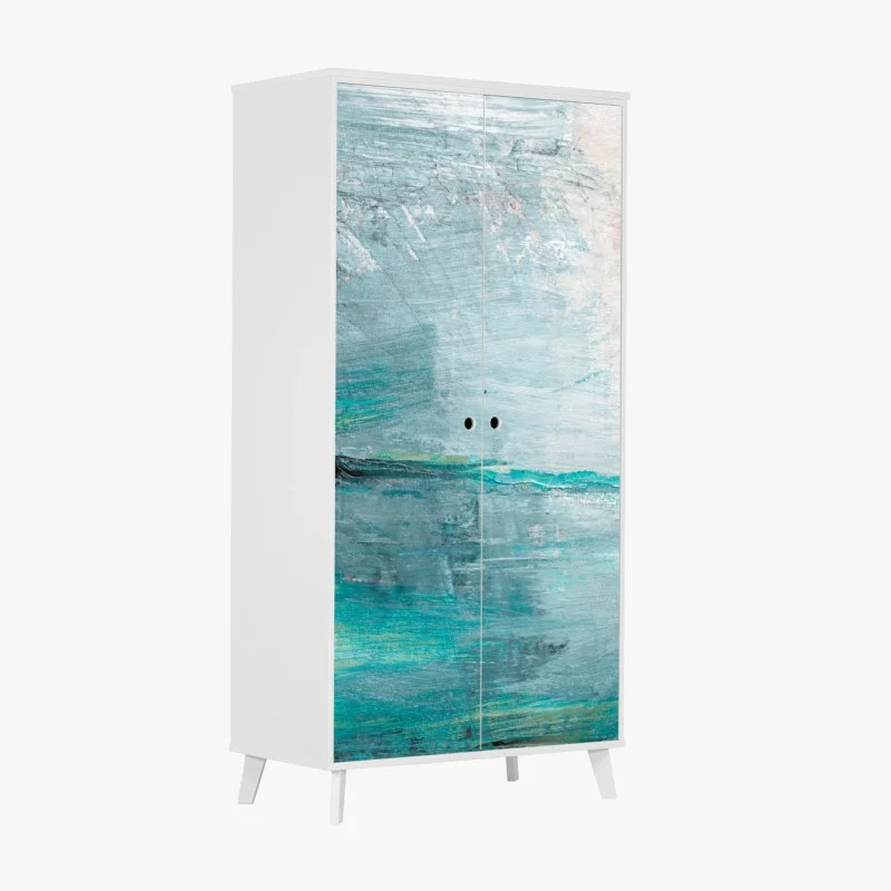 Adesivo per armadio orizzonte turchese astratto