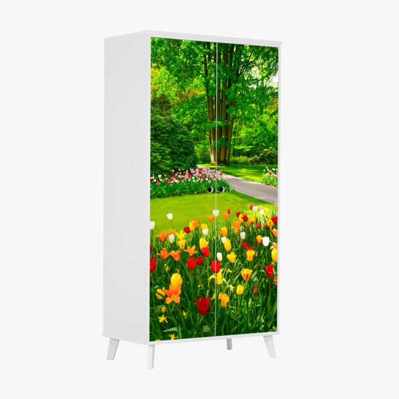 Adesivo per armadio paesaggio di tulipani a Keukenhof