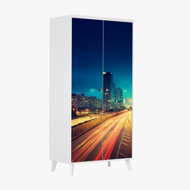 Adesivo per armadio tramonto urbano a Parigi La Défense