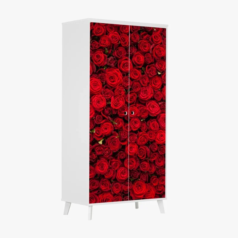 Adesivo per armadio mosaico di rose rosse