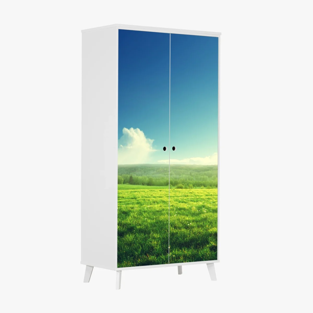 Adesivo per armadio paesaggio primaverile al tramonto • Wallissimo® Adesivo per armadio paesaggio primaverile al tramonto • Wallissimo®