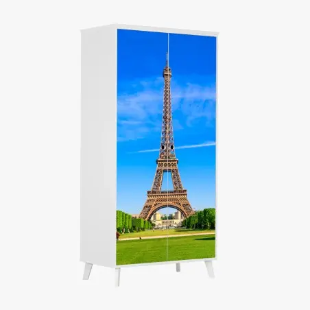 Adesivo per armadio panorama maestoso della Torre Eiffel a Parigi • Wallissimo®