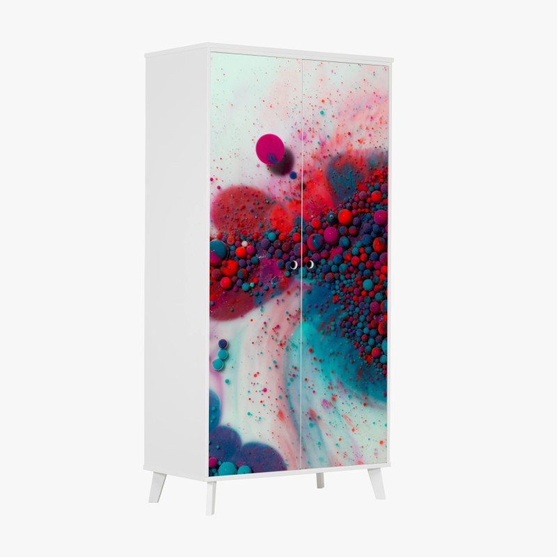 Adesivo per armadio marmo liquido cosmico dai colori vivaci