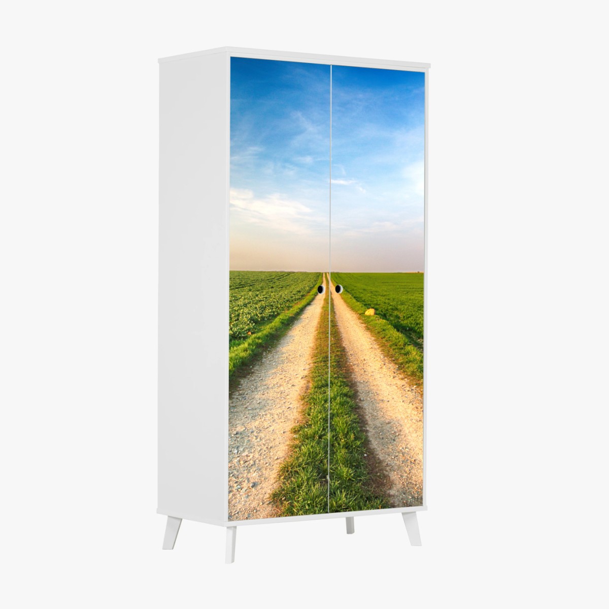 Adesivo per armadio strada verso l'orizzonte • Wallissimo®