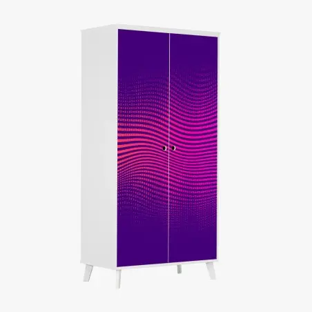 Adesivo per armadio onda cromatica astratta su sfondo viola • Wallissimo®
